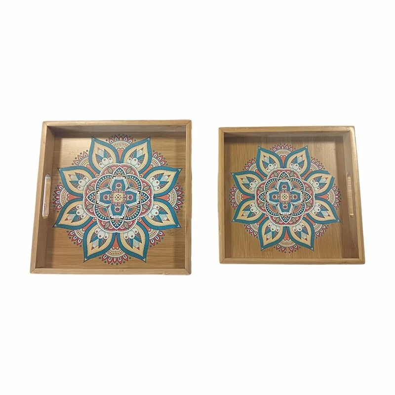 Bamboo Coffee Tray with UV Printing Bamboo Coffee Tray with UV Printing